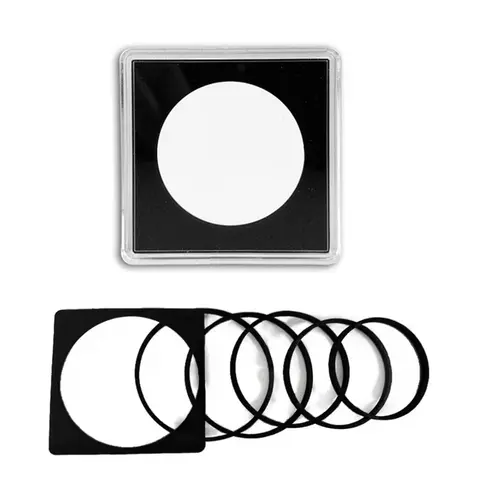 Clear Square Acrylic Coin Holder Case with Adjustable Black Gaskets 40mm/43mm/46m/49mm/52mm/55mm Coin Collection Box Container