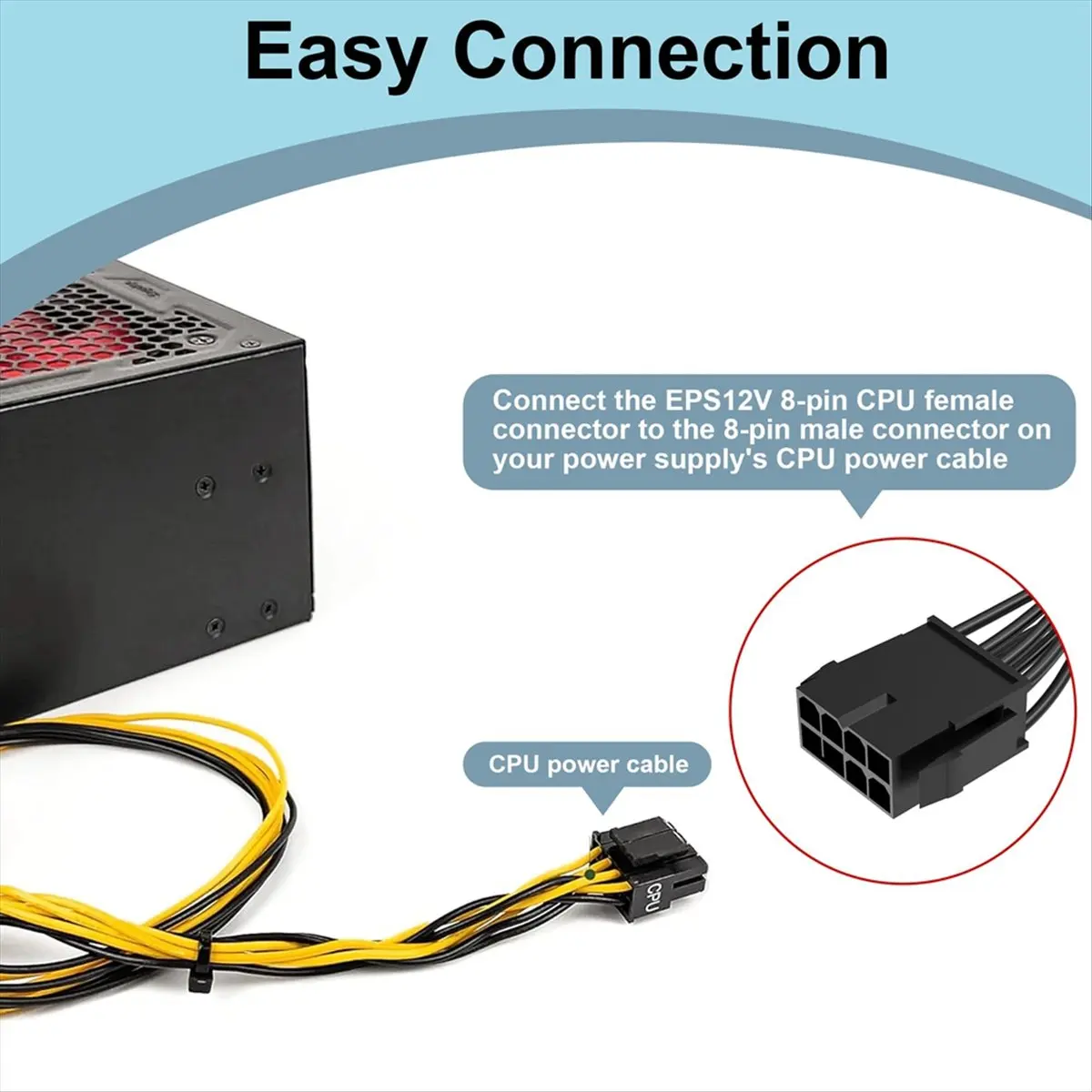 

Кабель-удлинитель A32M, 2 шт., 8-контактный (8-pin) для ЦПУ, с разъемом ATX 8-pin (гнездо) на 8(4+4)-контактный (штекер) для блока питания (PSU)