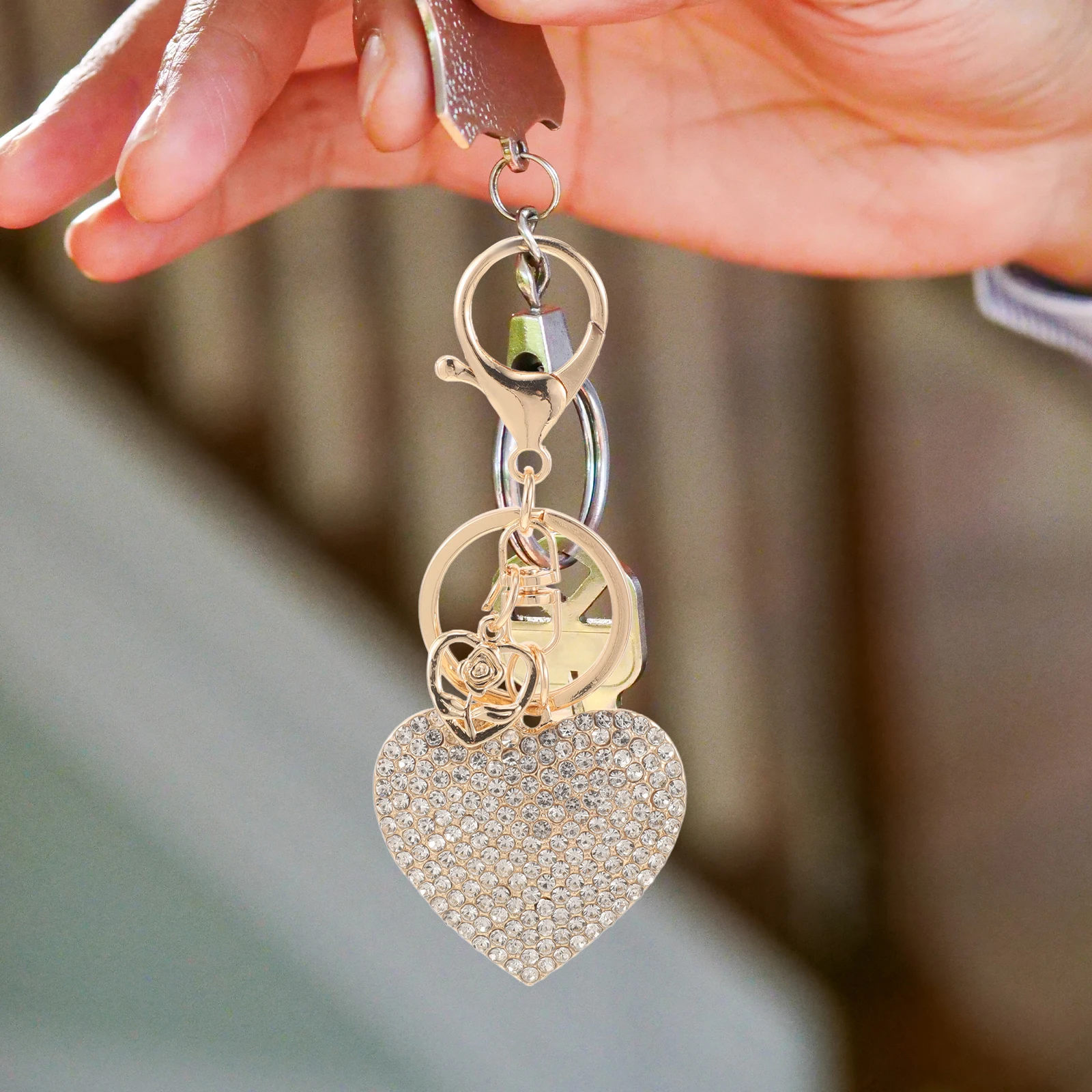 

Crystal Jewelry Keychain Backpack Decorative Keyring Car Bag Charm Rhinestones Bling