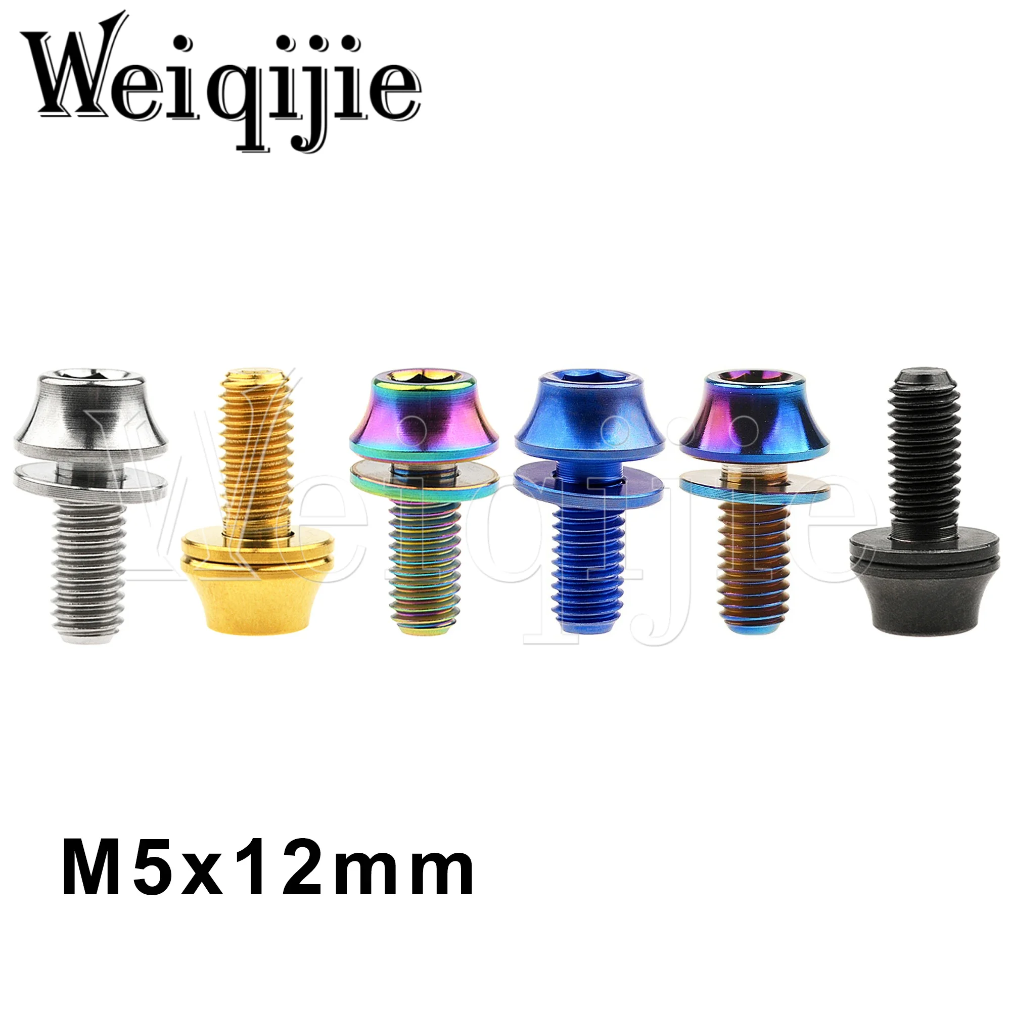 

Weiqijie 6pcs/Lot M5X12mm Titanium Bolt Bicycle Water Bottle Retainer Mounting Screws For Road/Mountain Biking