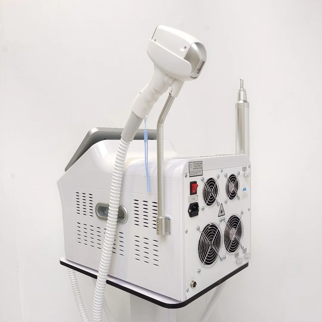 2 في 1 4000 واط ديود بيكو ثانية ليزر 755nm 808nm 940nm 1064nm لإزالة الوشم بشكل دائم غير مؤلم نظام تبريد الجليد