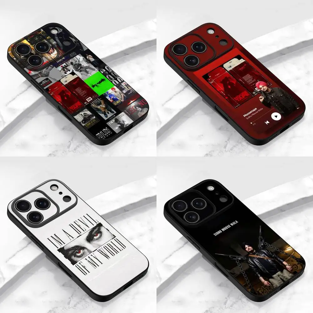 

S-Sidhu Moose Wala Moosetape Phone Case For iPhone 17,16,15,14,13,12,11,Pro,Max,Plus,E,Air,Mini Protective Black Cover