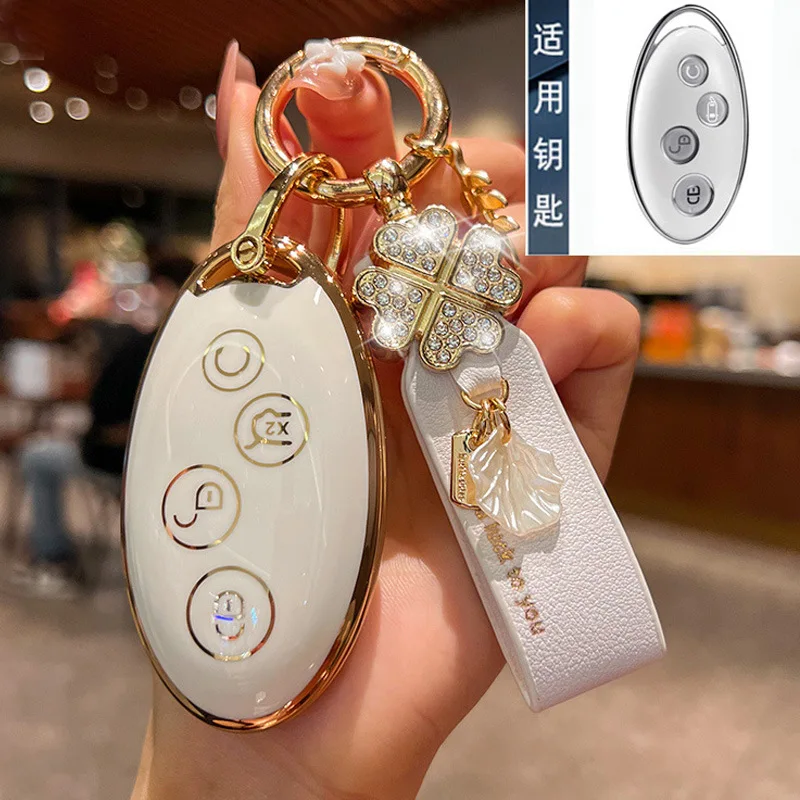 For BYD Qin Plus Key Set Han Ev Dolphin Song Dmi Seal Seagull Yuan Pro Tang Car Bag Buckle Case Keychain Ring Car Accessories