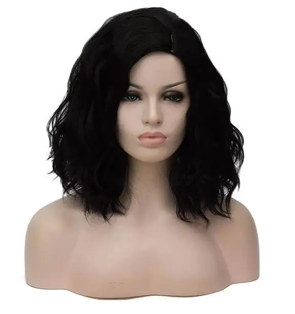 Perruque de cheveux synthétiques pour femme, perruques cosplay, noir, blanc, bleu, rose, violet, vert, proche d'Halloween