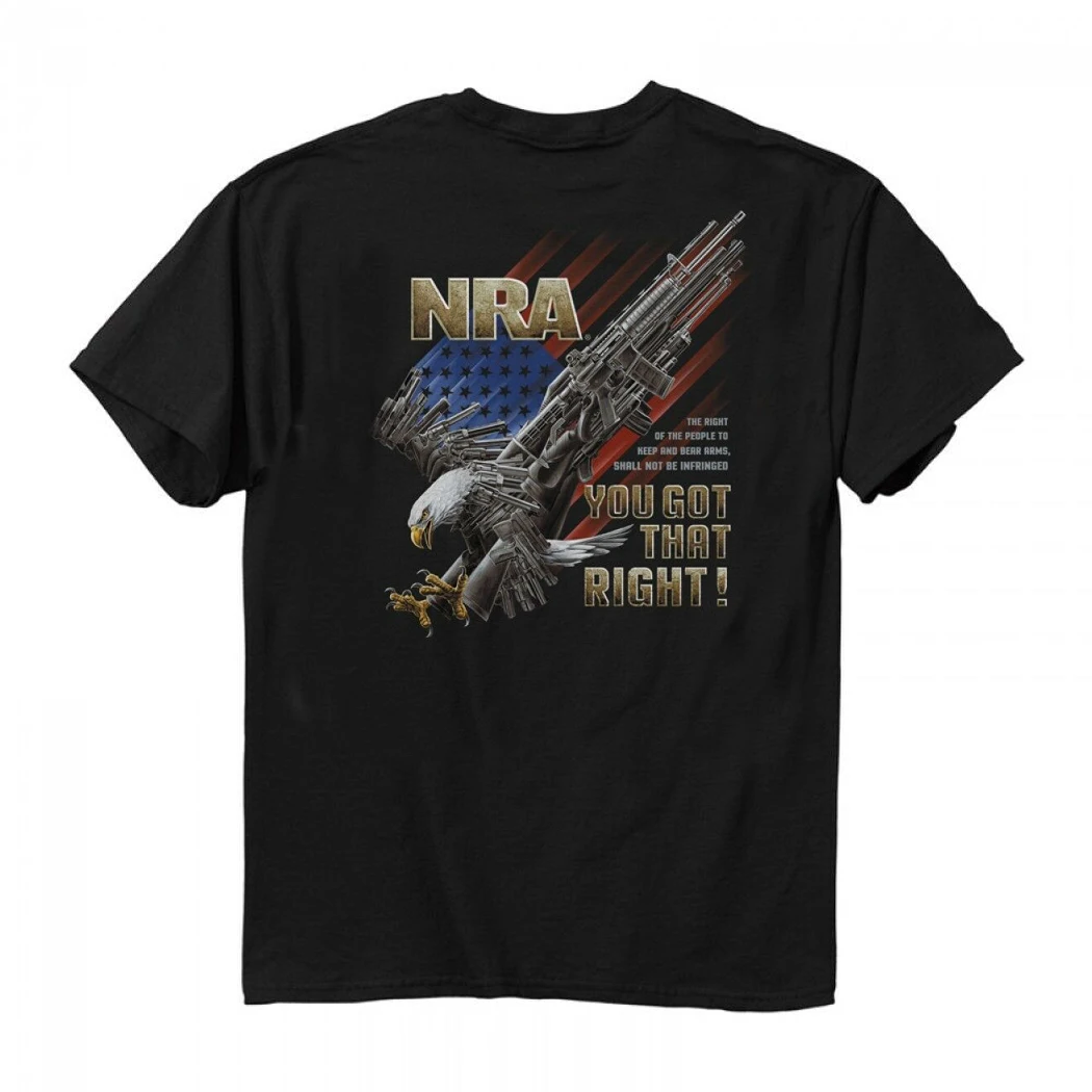 Eagle, Gun, Star Spangled Banner 2nd Amendment T-Shirt 100% Cotton O-Neck Summer Short Sleeve Casual Mens T-shirt Size S-3XL