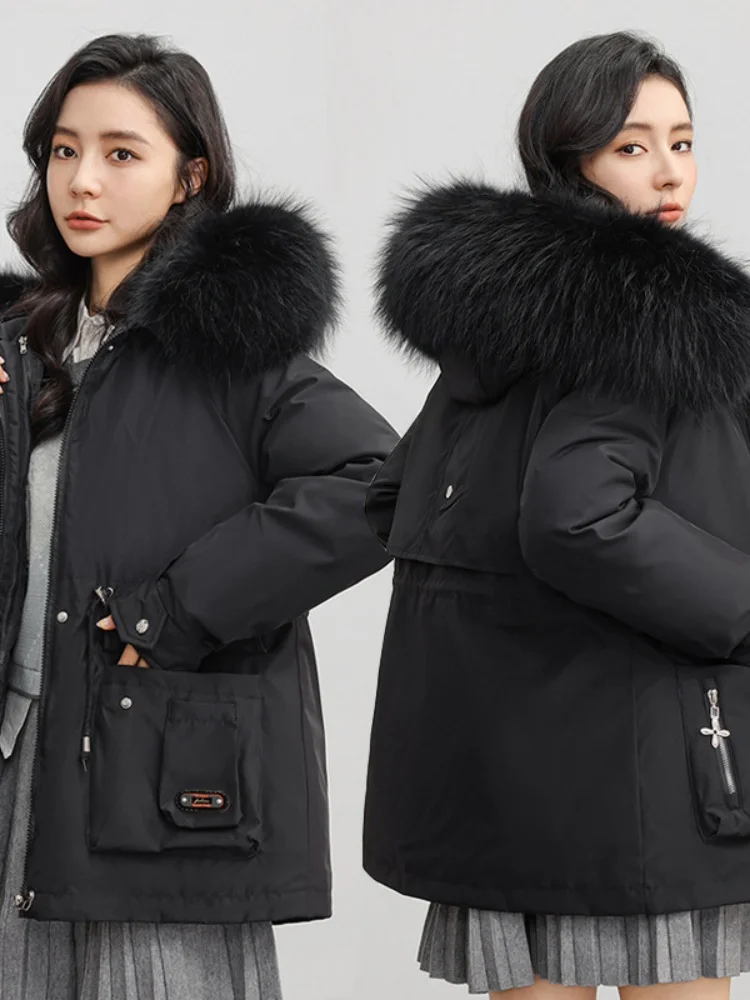 Parkas Feminina Womens Autumn Cotton-Padded Hoody Slim-Fitting Softshell Drawcord Athleisure Casual Outdoor Adjustable Lady'S OL