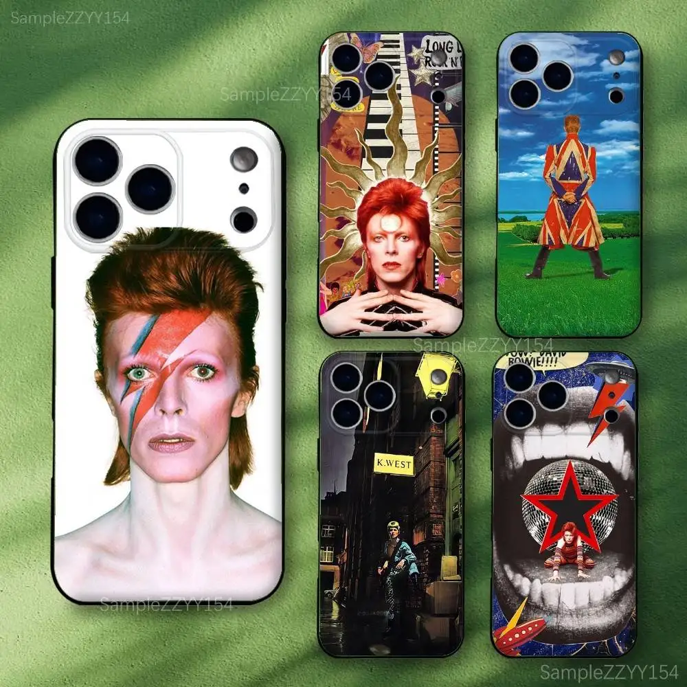 

D-DavidS Rock B-BowieS Phone Case For iPhone 17,16,15,14,13,12,Pro,Max,Plus,E,SE4,Air,Mini Black Soft Funda