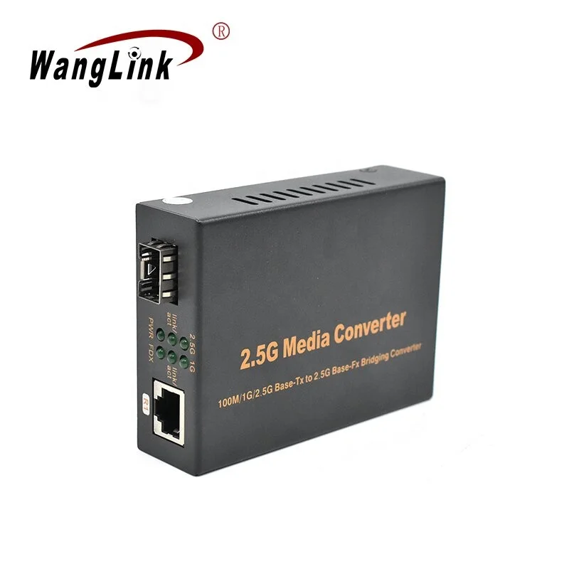 Wanglink-sfpファイバーイーサネットメディアコンバーター、2.5g、rj45、sfpメディアコンバーター