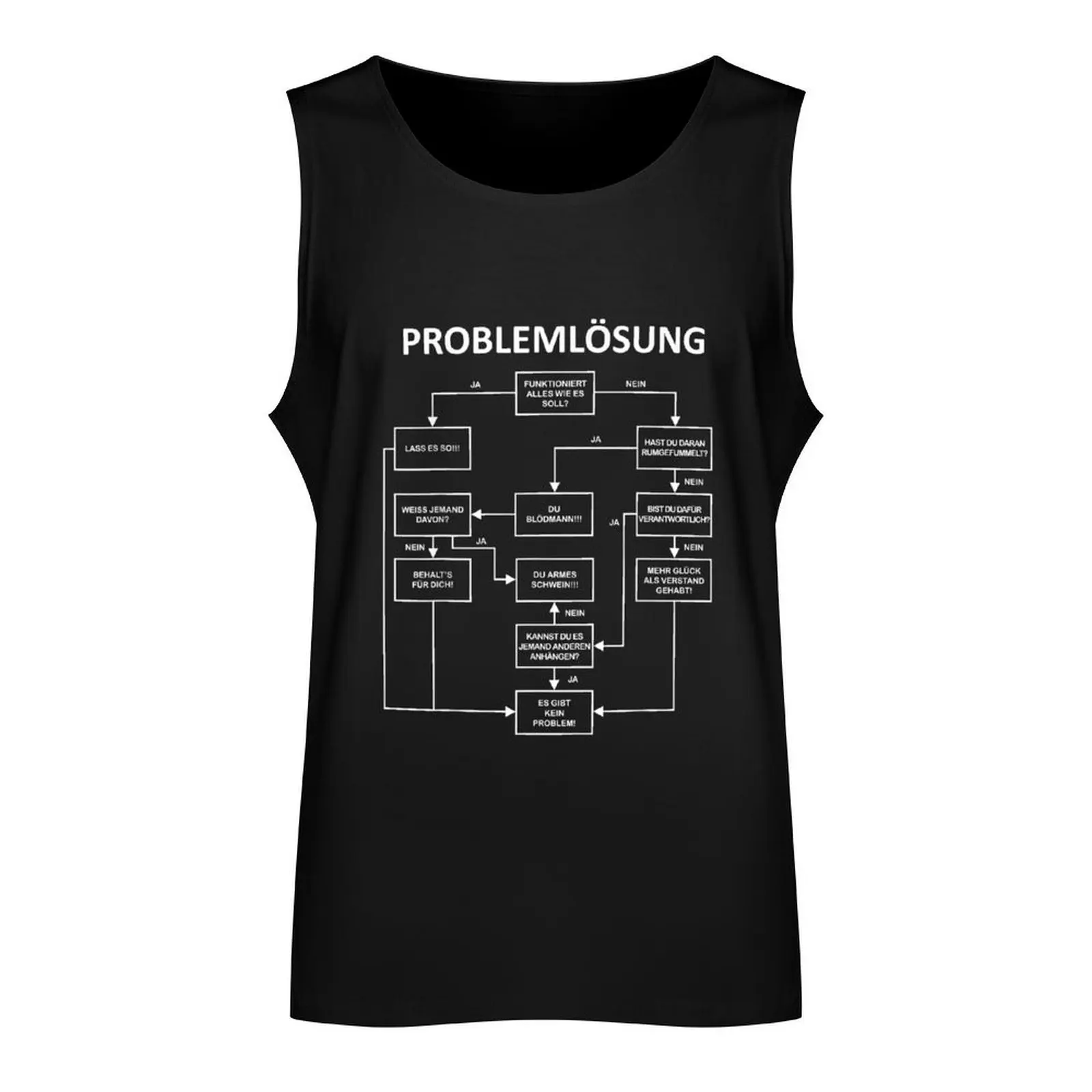 Herren Probleml?sung Funshirt für M?nner Herren Sprüche Tank Top Man clothes for gym Vest Short sleeve gym accessories men