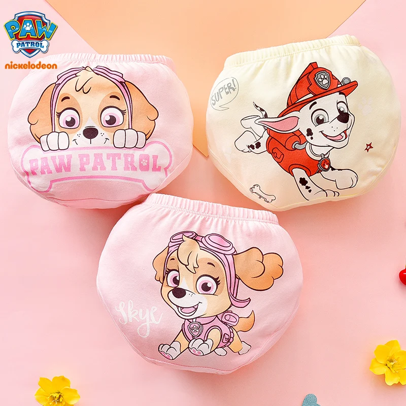 3PCS Genuine Paw Patrol Skye Everest Girls Cotton Underwear Children triangle Panties Baby Short Panties Underpants Briefs