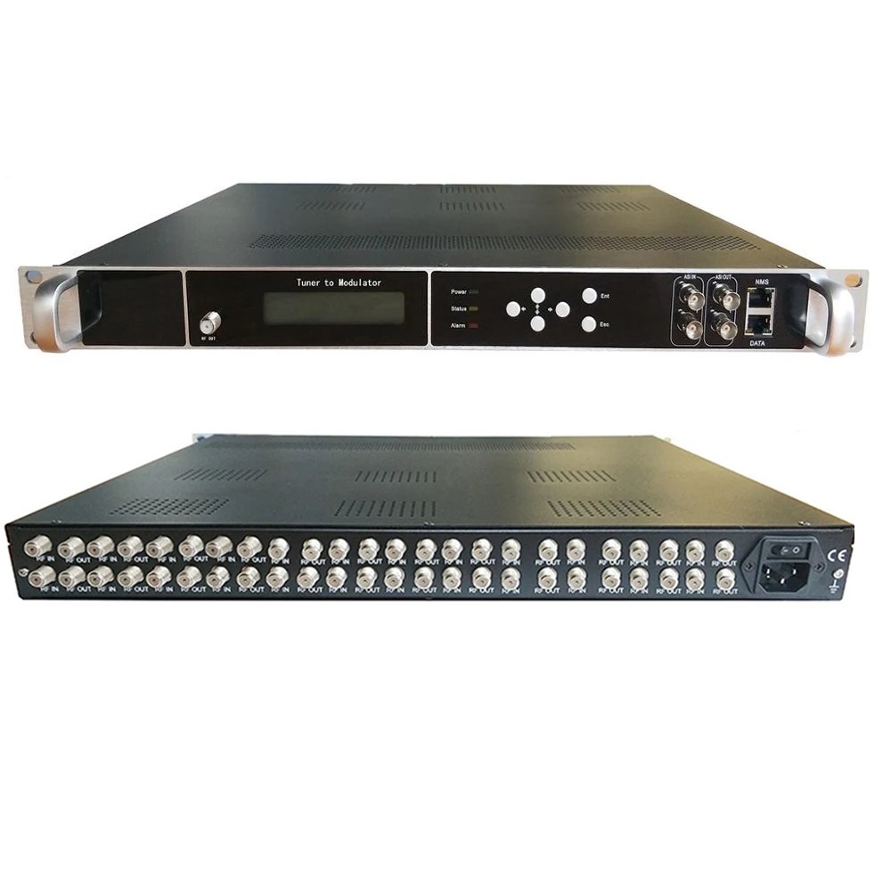 Digital Front End Equipment 24 Channels DVB-T T2 Tuner to 8 Carriers   Isdb-t Dvb-t Atsc Dvb-c Modulator