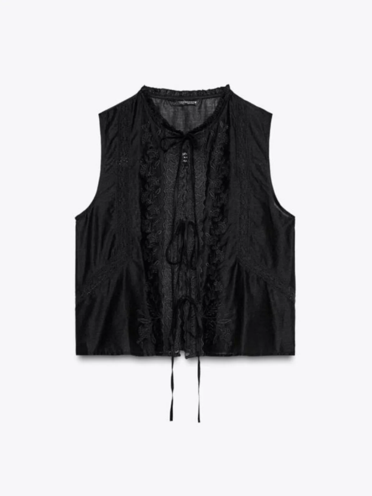 Lente Zomer Nieuwe Collectie vrouwen Sweet ort Svel Geborduurd Vest Top Knoop Versierd Bovenkleding 2025