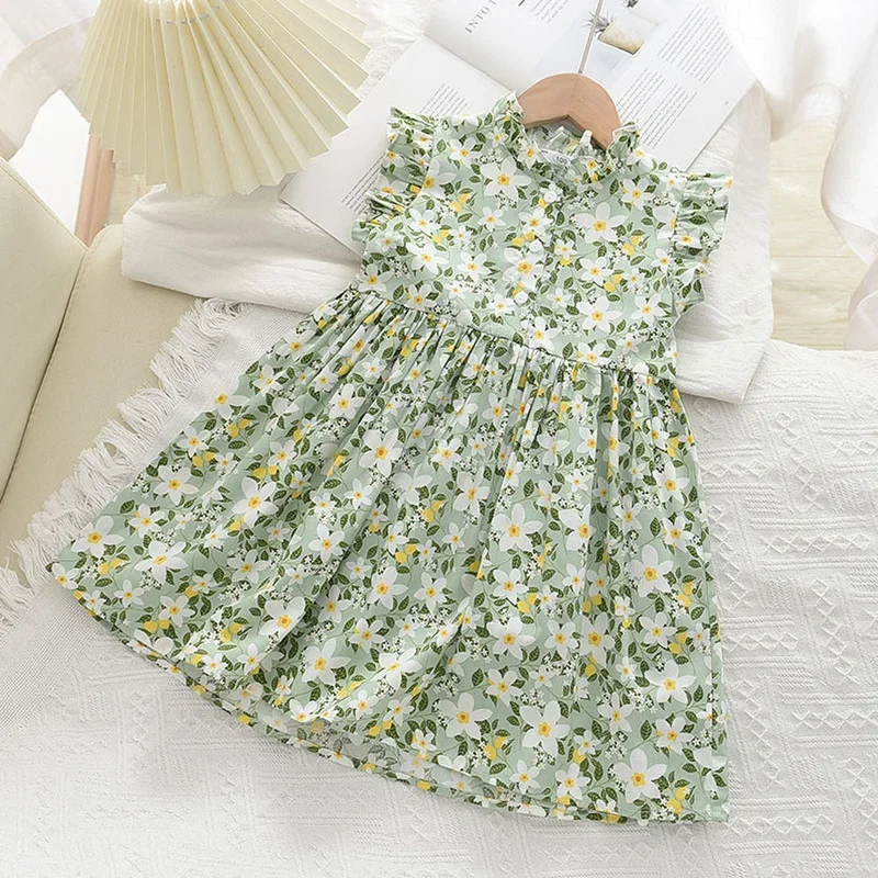 Baby Girls Dress New Summer Kids Girl Princess Floral Children Dresses Party Casual Costume Children Clothing Elegant Cute