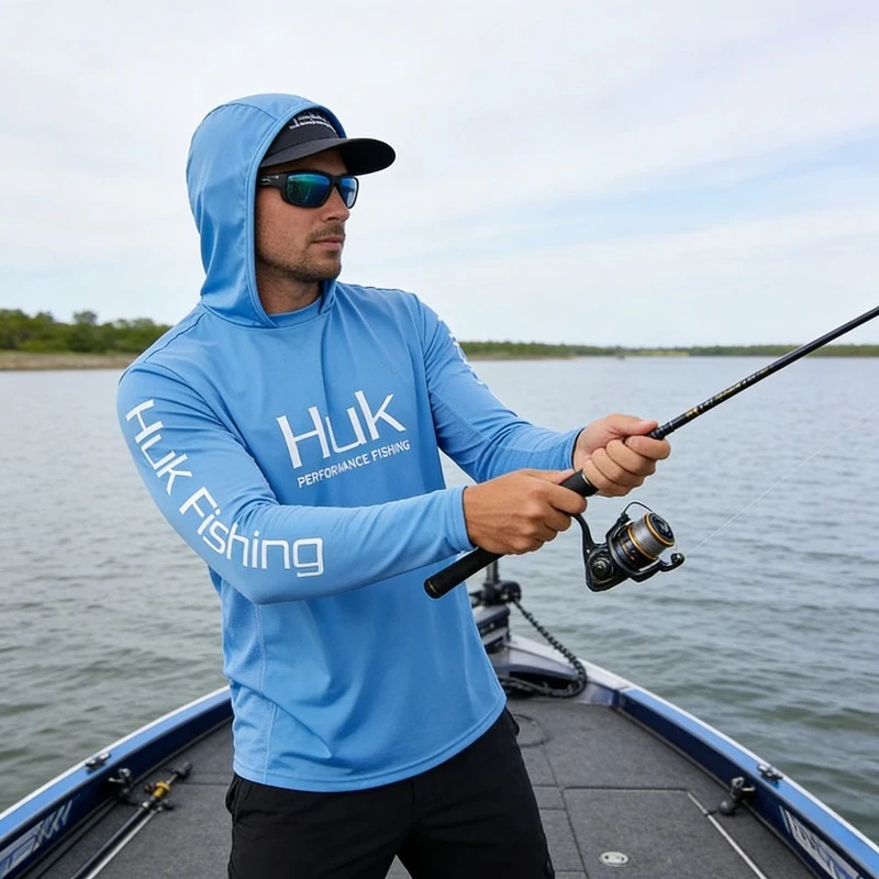 Camisas de Pesca con Capucha, Manga Larga, Protección UV, para Hombre, Camuflaje, Jersey Transpirable, Ropa de Pesca para Verano