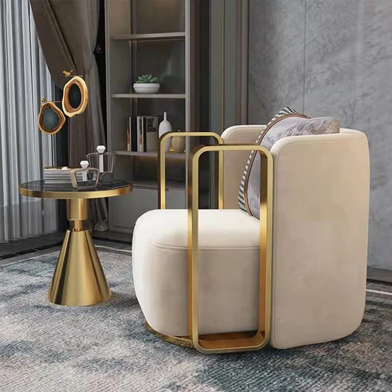 

#Modern Luxury Leather Velvet Tufted Seat Arm Chair Swivel Single Sofa Chair With Gold Metal For Living Room Furniture