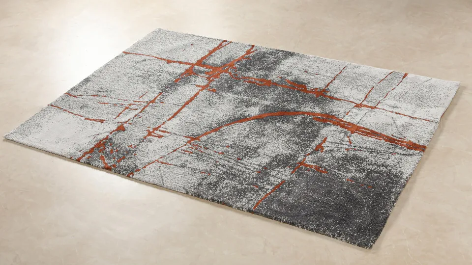 

Like a small carpet, gray and orange polypropylene