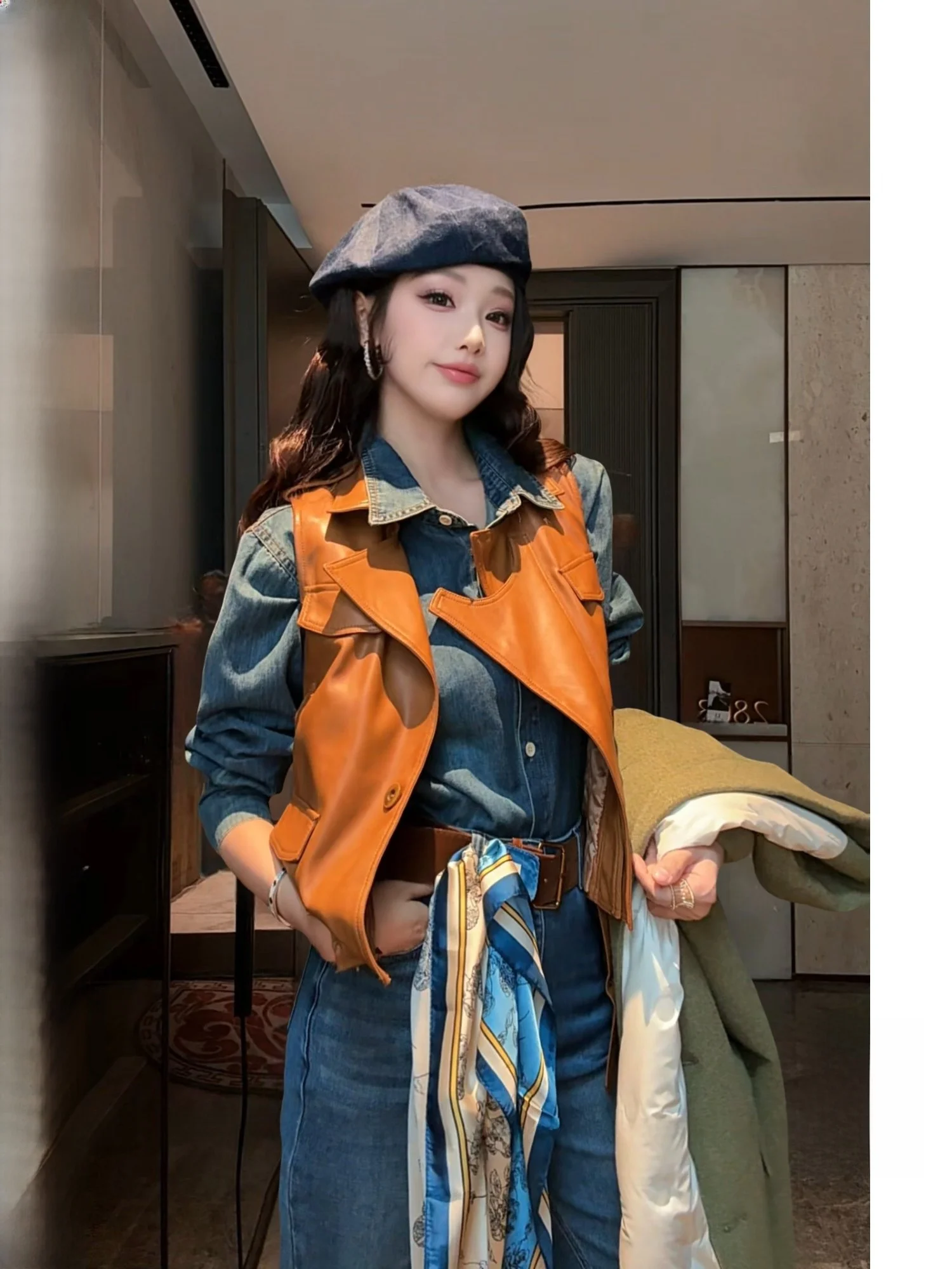 

Новый универсальный повседневный жилет Dadada Svel, теплый, абрикосового цвета, с эффектом летней легкости, CGZ258, женский, модный, из полиуретана.