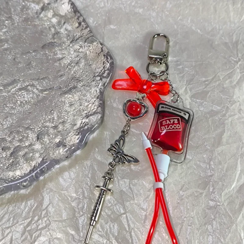 

New Arrival Bag Pendant Keychain Y2K Cosplay Blood Bag Skull Pendant For Man Or Woman Gift