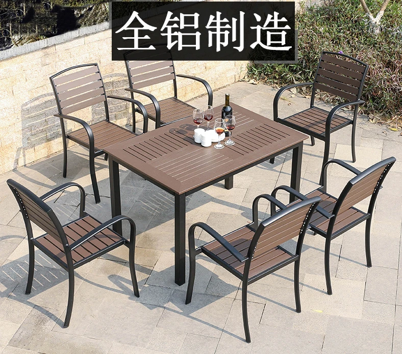 

Garden, courtyard, leisure aluminum alloy chairs, coffee shop, outdoor terrace, balcony, courtyard long table