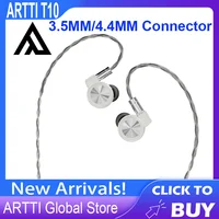 ARTTI-auriculares intrauditivos T10 HiFi IEMs, audífonos con cable de 0,78mm, 2 pines y 3,5 MM/4,4 MM, Conector de 14,2mm, controlador plano con bajos texturizados, novedad