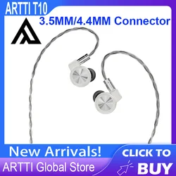 ARTTI-auriculares intrauditivos T10 HiFi IEMs, audífonos con cable de 0,78mm, 2 pines y 3,5 MM/4,4 MM, Conector de 14,2mm, controlador plano con bajos texturizados, novedad