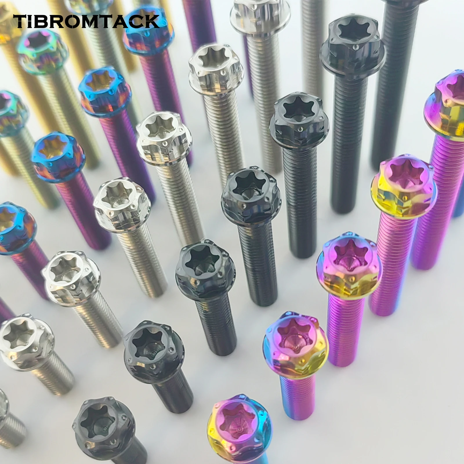 TIBROMTACK M6 Titanium Bolts, Flange Torx Head(4 pcs pack), T30 Torx Screwdriver, M6X10 15 20 25 30 35 40 45 50