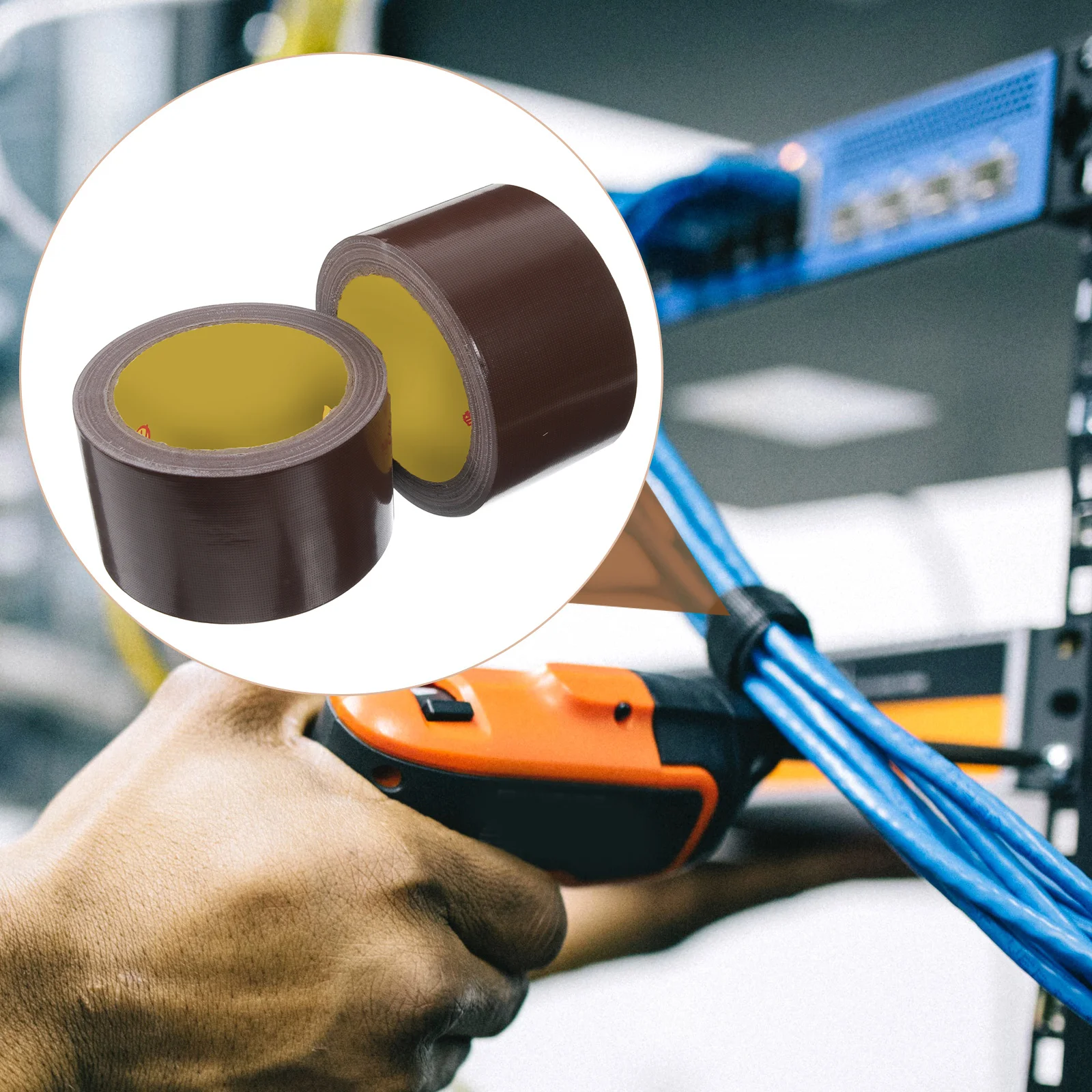 

2Pcs Waterproof Single-Sided Strong Adhesive Cloth Duct Tape Brown Bright Color for Carpet Floor Seams DIY Stage Packing Repair