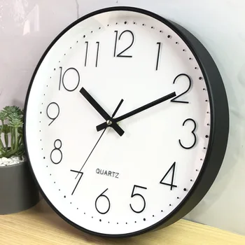 [12 pulgadas 30CM] reloj de pared silencioso sin tictac, reloj de pared con escala Digital tridimensional creativa para sala de estar y dormitorio