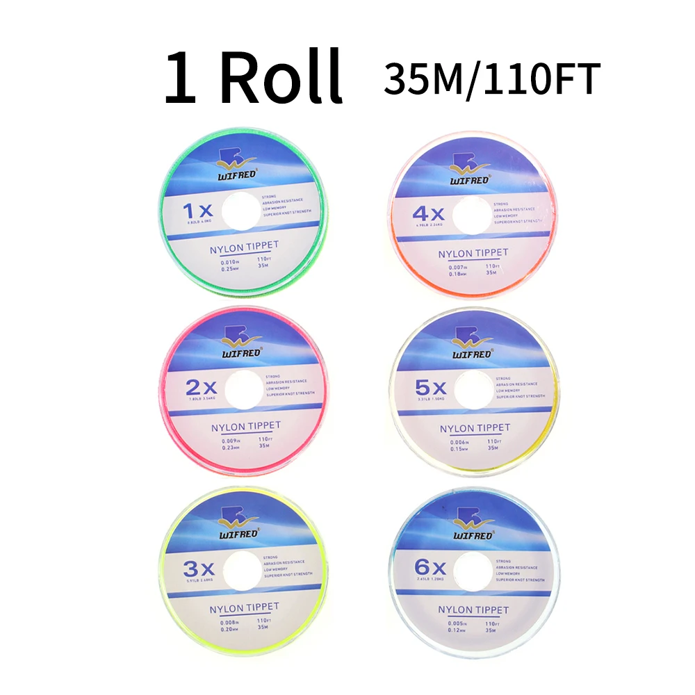 110FT/Rolle Fliegenfischen Tippet Line Klares Nylon-Monofilament mit Halter Leader Forelle Bass Fishing Tackle 0X 1X 2X 3X 4X 5X 6X – Detail 7