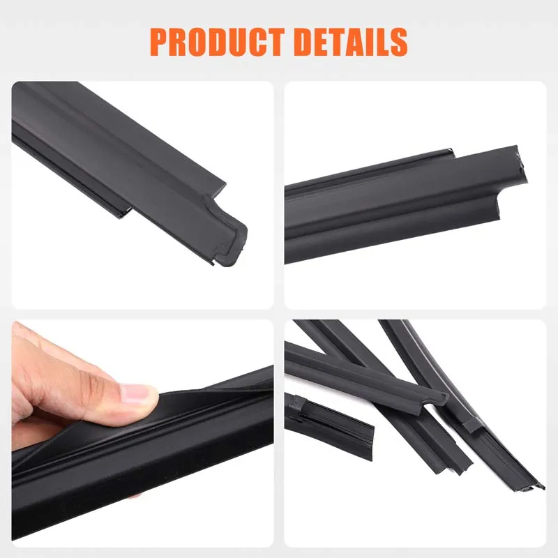 لتويوتا هايلكس 2005-2015 ABS المطاط نافذة السيارة حبة ختم حماية السيارة الخارجية استبدال أجزاء OE: 68161-0K010 #3