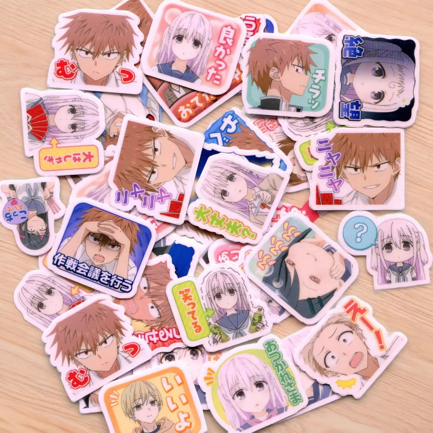 40pcs Inexpressive Kashiwada and Expressive Oota anime laptop book diy 2-3cm sticker