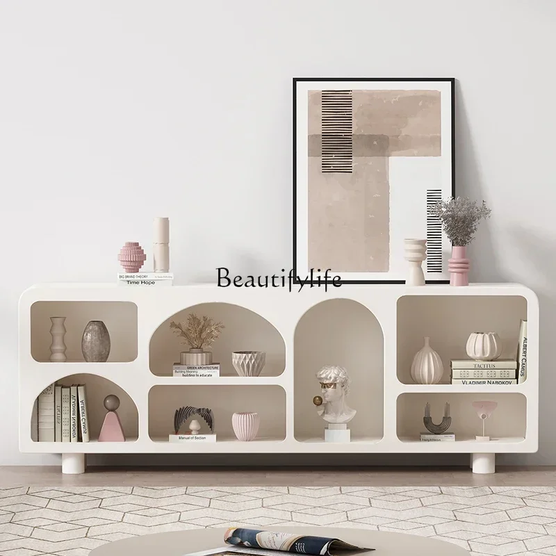 

02 Nordic Style TV Cabinet Art Modern Simple Small Apartment Cave Cabinet