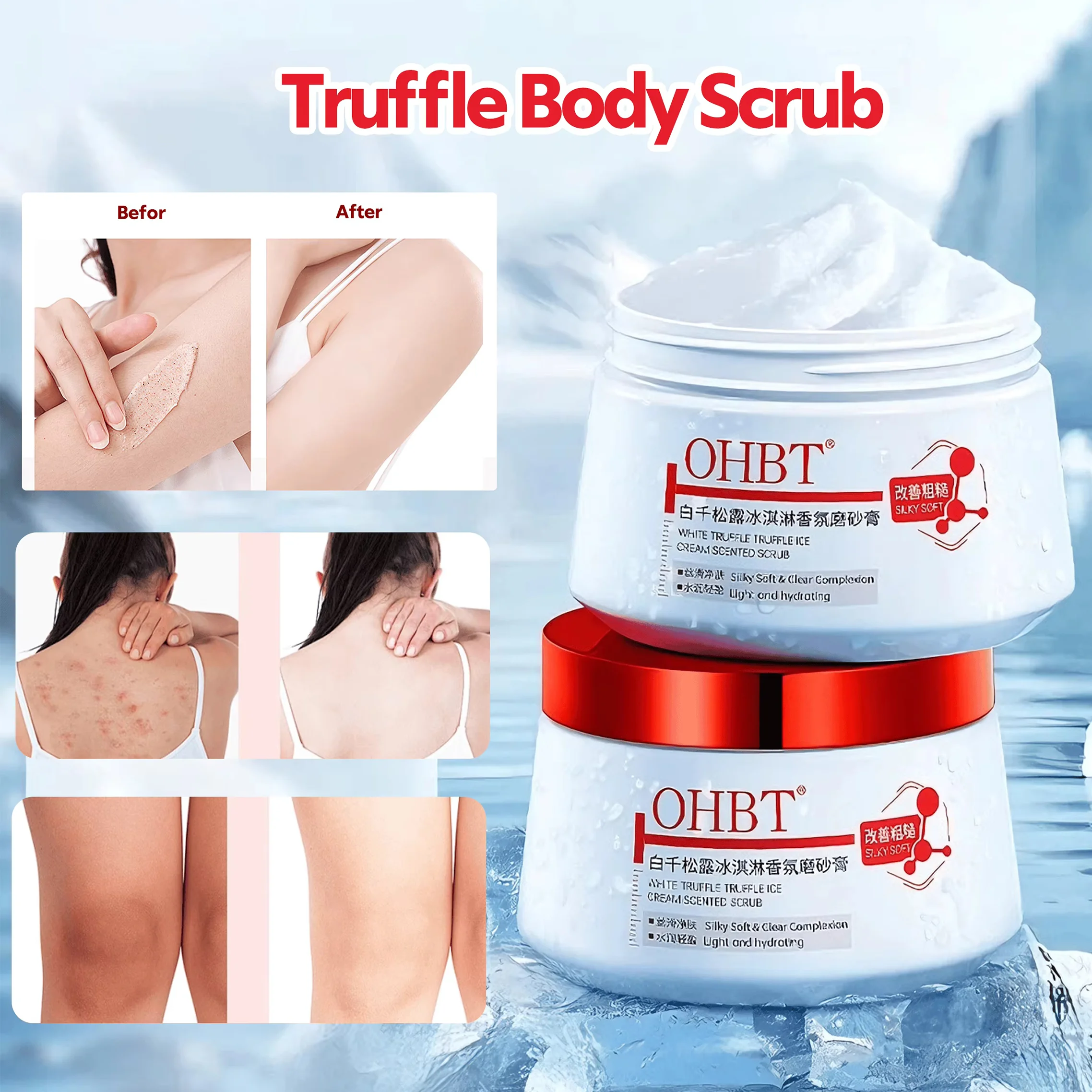 

OHBT Белый трюфельный скраб очищает кожу, отбеливает отшелушивает удаляет омертвевшую кожу. Крем-скраб, делает кожу гладкой и эластичной.