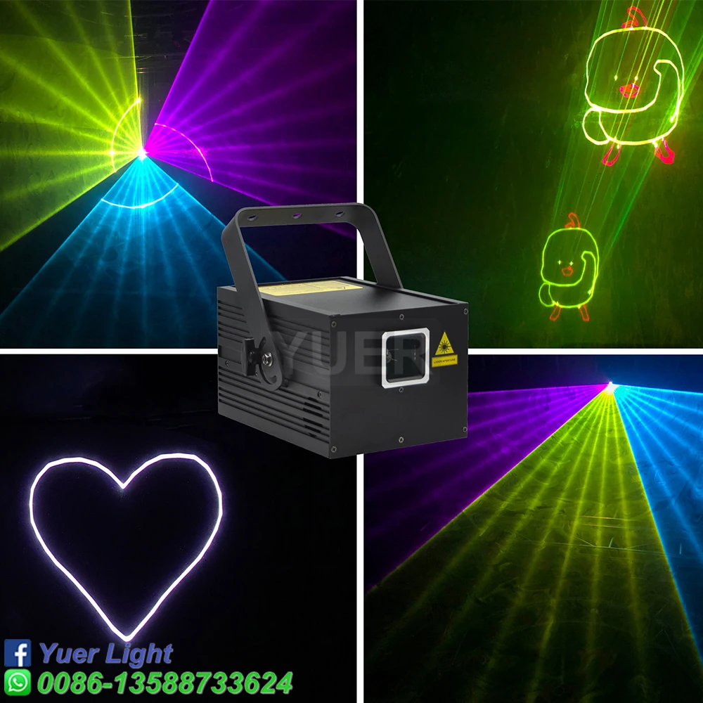 Escáner de haz de animación ILDA RGB, proyector de luz láser para escenario, DJ, discoteca, Bar, fiesta, boda, lámpara de espectáculo de efectos navideños, 2W, lote de 2 piezas