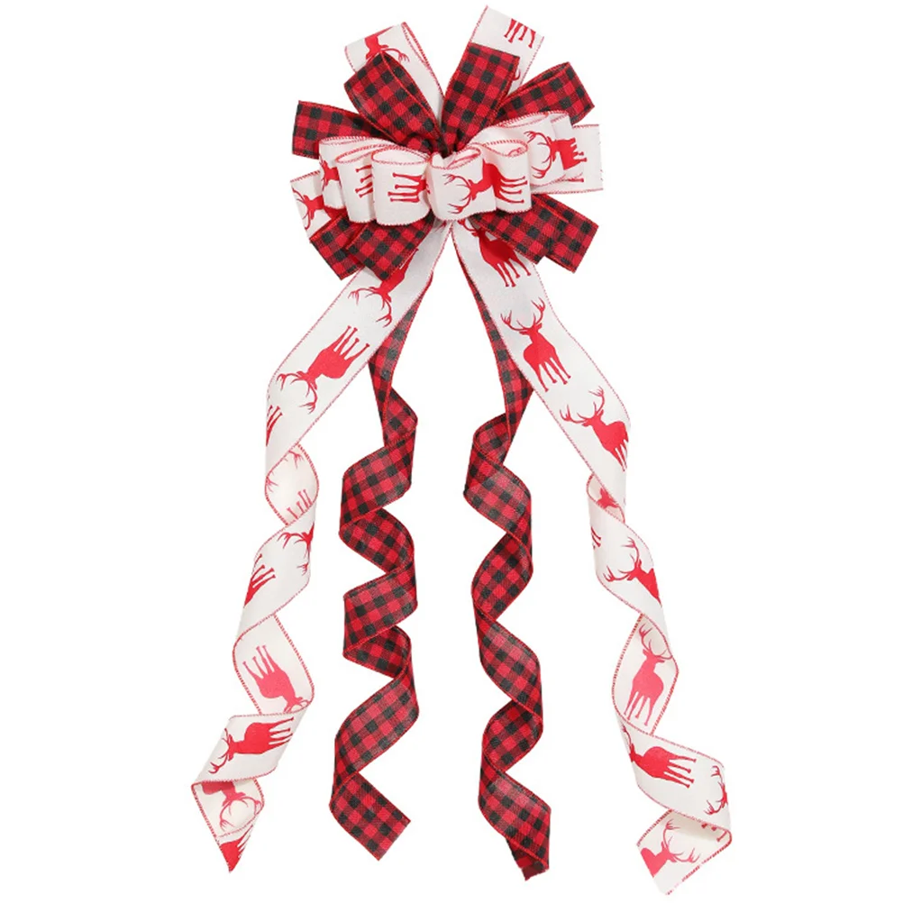 

Treetop Bow Christmas Decoration New Year's Decorations Supplies Ornaments for Topper Decorative Bowknot
