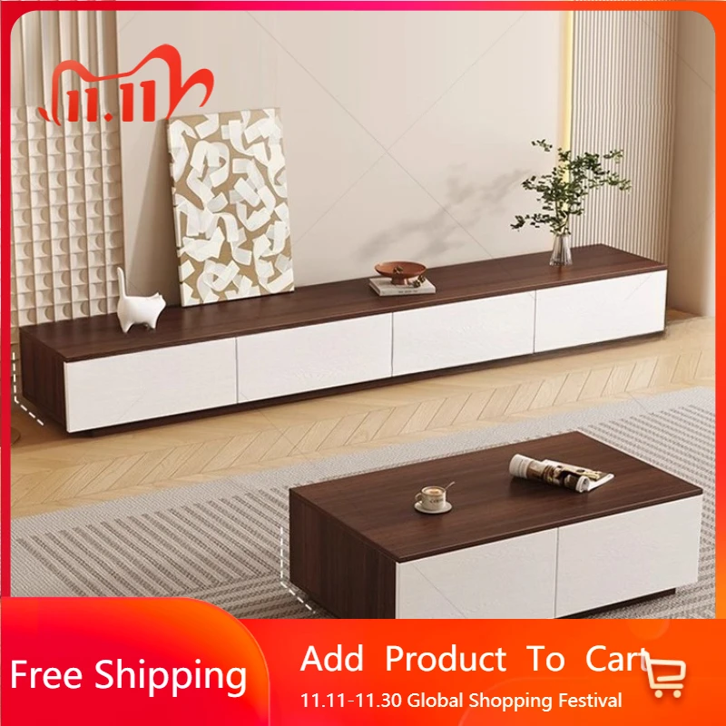 

Wood Drawers Tv Stands Designer Center Floor Retro Movies Aesthetic Tv Table Speaker Universal Muebles Para Tv Unique Furniture