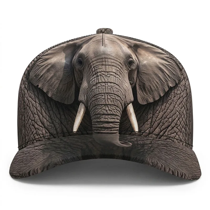 Elephant Custom Baseball Caps Ellie Gentle Giant Ears Ash Buddy Tusk Hip Hop Hat Trucker Flat brim Breathable Adjustable Outdoor