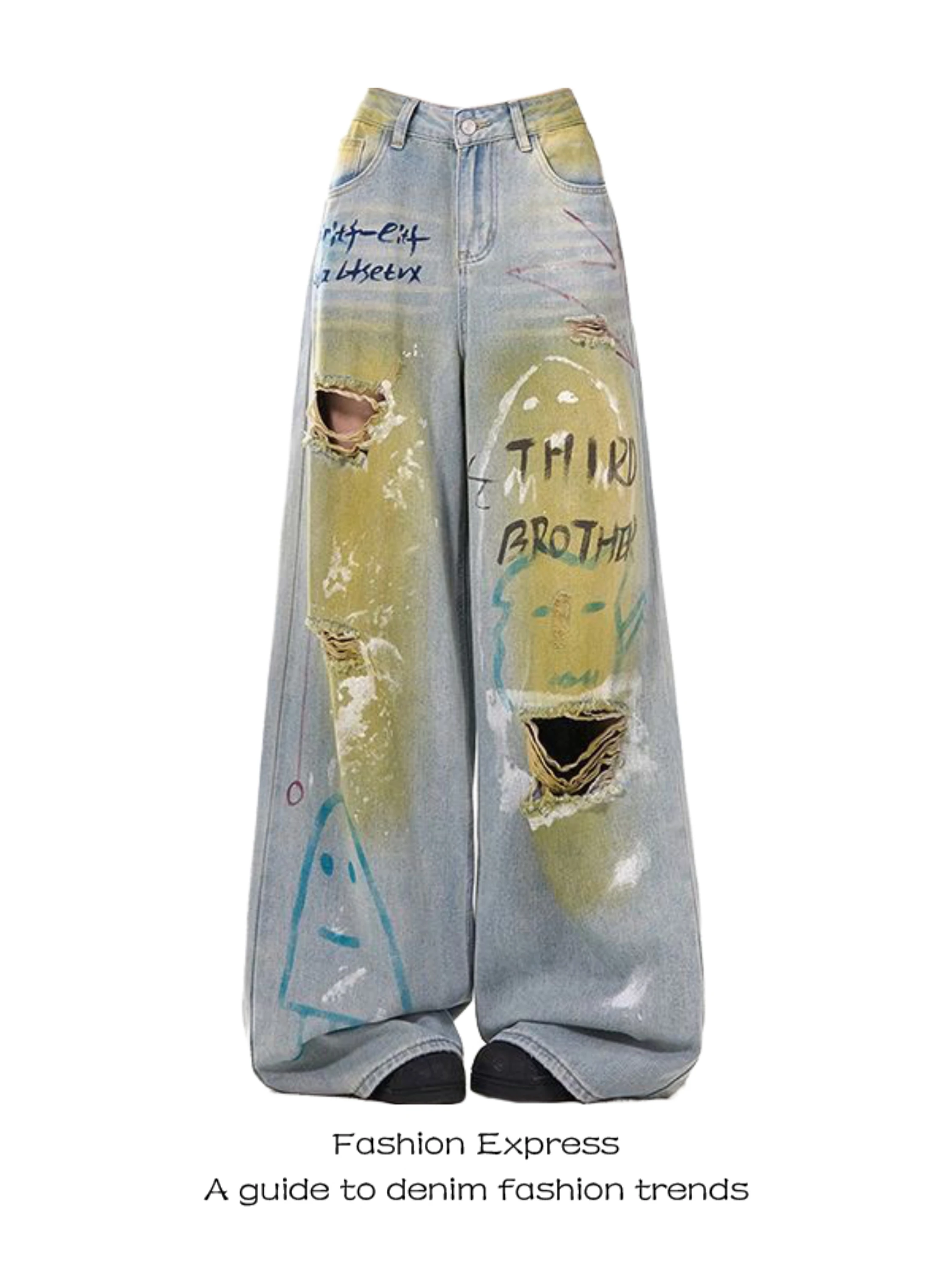 

Джинсы женские с высокой талией, модные, сексуальные, с дырками, повседневные, широкие, свободного кроя, в уличном стиле