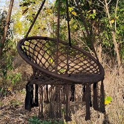 Round Hammock Chair Outdoor Indoor Dormitory Bedroom Yard For Child Adult Swinging Hanging Single Safety Chair Hammock