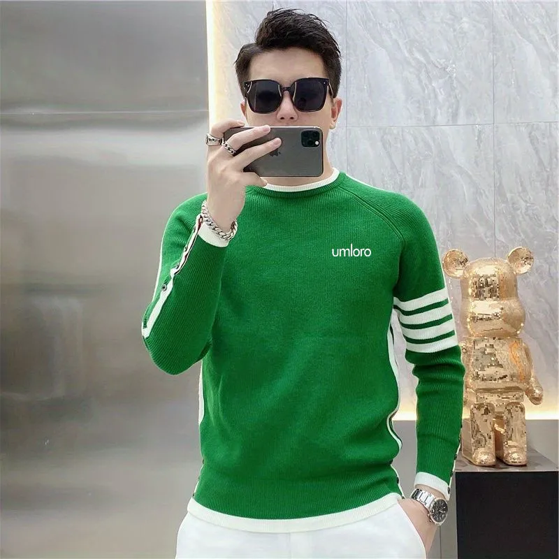 Luxury Brand Golf Knit Men's Golf Wear 2025 Spring New Golf Sweater Fashion Round Neck Long Sleeves Jumper Men Golf Apparel 블라우스