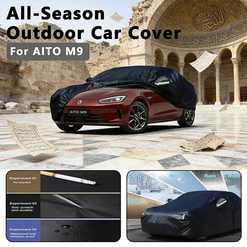 

For AITO M9 Car Full Cover - Outdoor Waterproof Snowproof Sunshade, Winter & Summer All Weather Auto Protection Accessories