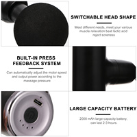 1 Set Of Fascia Massager 4-Level High Frequency 2000Mah 3200 Strokes/Min Smart Pressure Feedback Handheld Deep Tissue Muscle