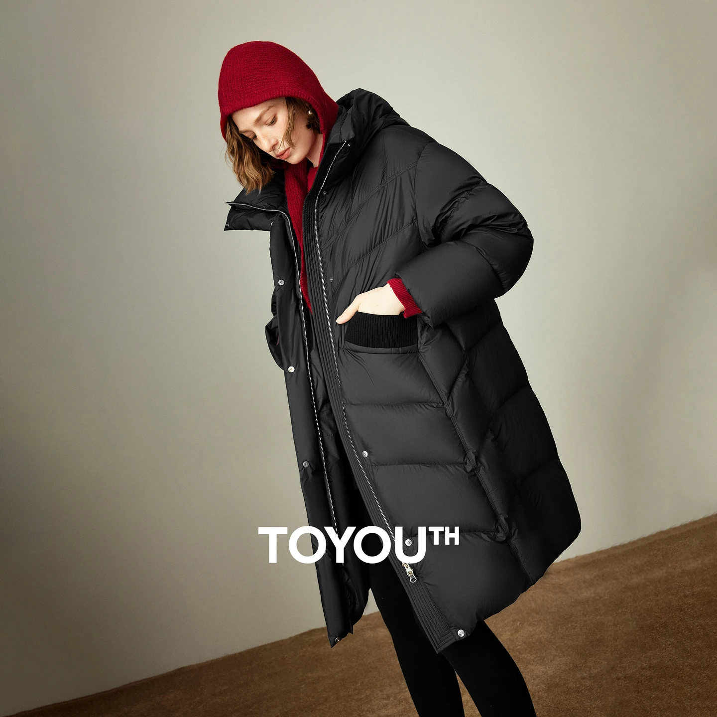 TOYOUTH سترات نسائية شتاء 2025 جديدة 90% أسفل الذكية عادية غامض اللون حجب ملابس خارجية فضفاضة دافئة #1