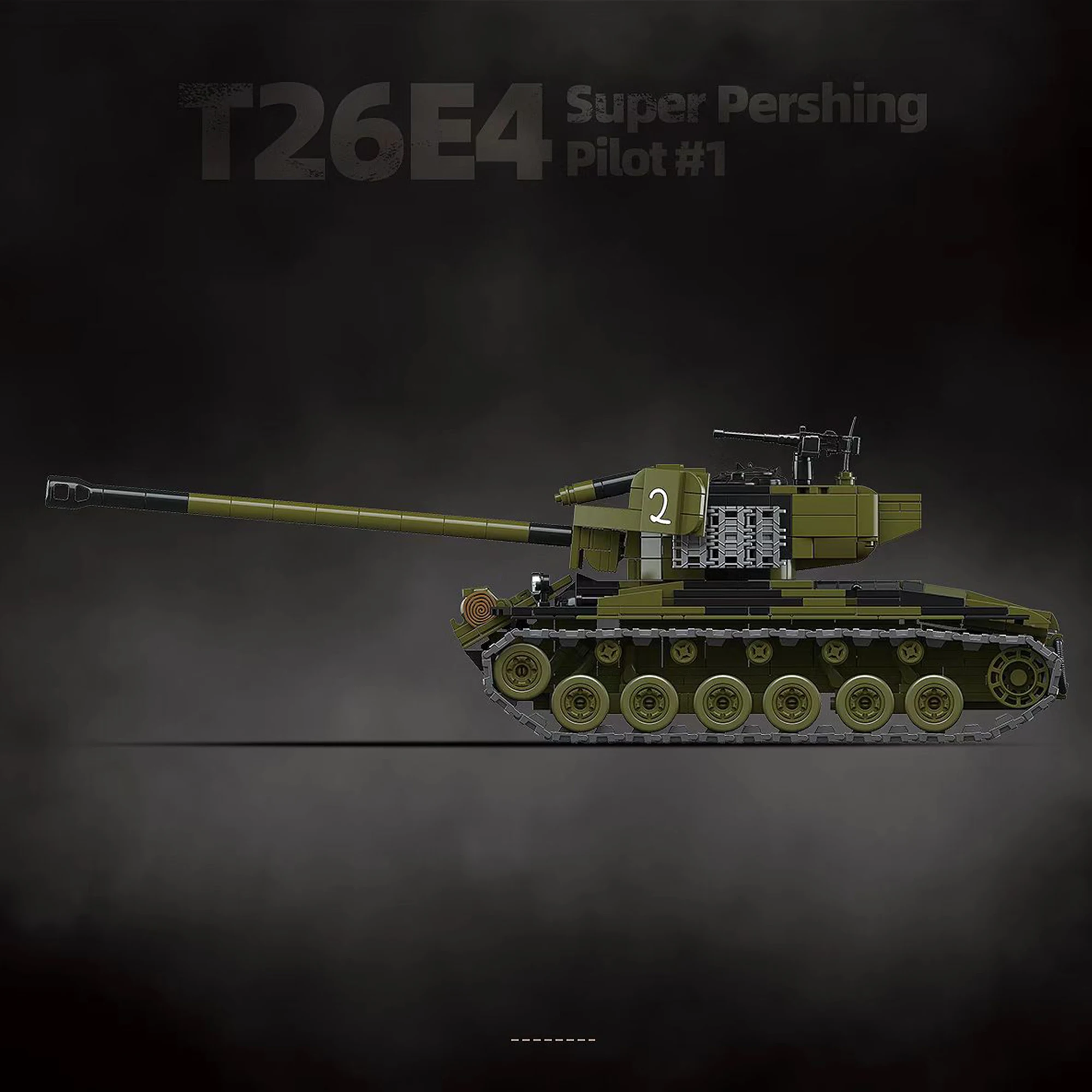 1322 stücke Amerikanischen Super Pershing Nr. 1 Test Fahrzeug Bausteine WWII Tank Fahrzeug Militär Ziegel Spielzeug für Kinder Erwachsene geschenke