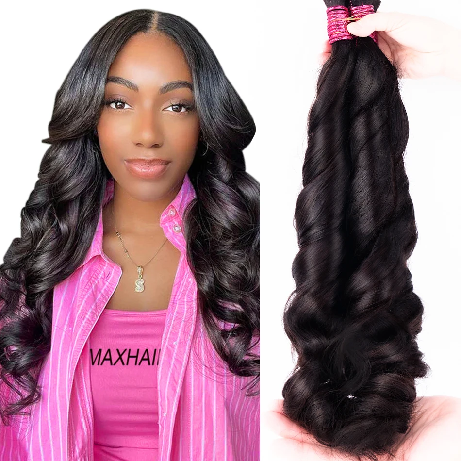 Shinehair Loose wave 100% Real human hair bulk Hair No Weft Extensions Brazilian Hair Weave Bundles Virgin Hair For Boho Braids