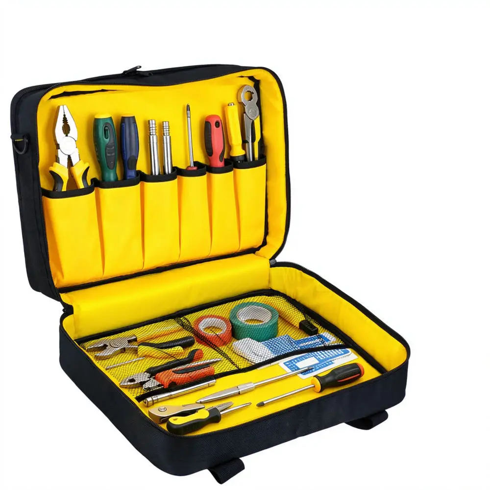 Professional Tool Organizer Bag Heavy Duty Oxford Material Handbag Portable Electrician Pouch Construction Work Case