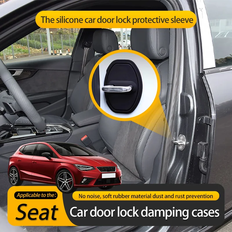 Автомобильный силиконовый дверной замок, защитный колпачок, наклейки, аксессуары для SEAT Ibiza, автоаксессуары