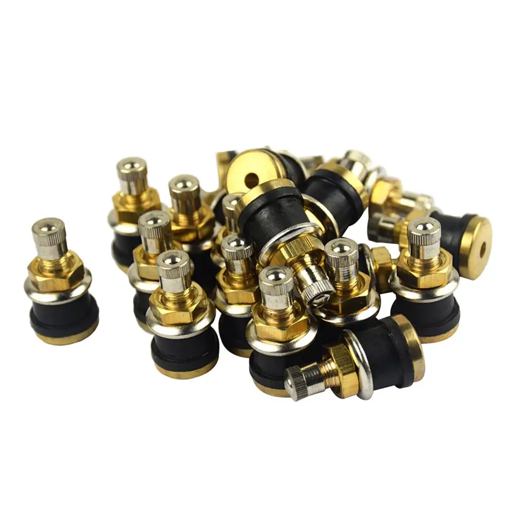 20X Brass Valve Extension Adaptor, Air Tyre Stem Extender Inflation Stright Bore