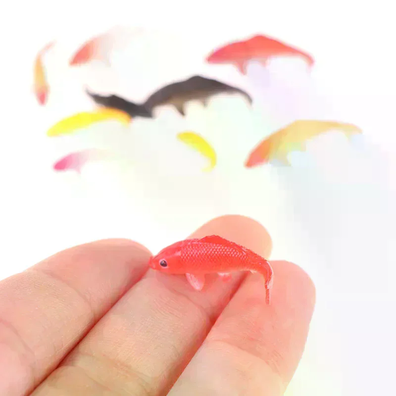 5 قطعة دمية مصغرة نموذج الأسماك الكارب محاكاة الحيوانات للأطفال اللعب DIY بها بنفسك ديكور ذهبية التماثيل ديكور المنزل #6