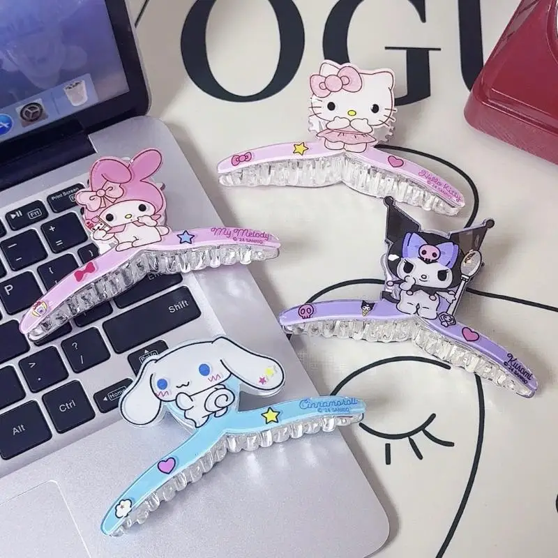 

Kawaii Sanrio Hair Claw Cute Cartoon Sweet Anime Hair Clip Kuromi Cinnamoroll Hello Kitty Claw Grab Versatile Hair Accessories